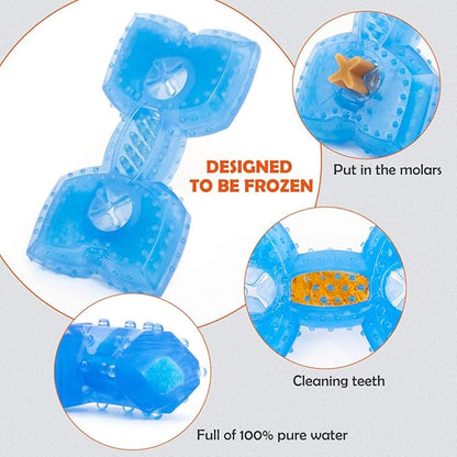 Pet Products Arctic Freeze Fetch Food Cooling Teether Freezable Chew Toy Bone Fit with Treats