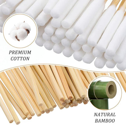 100 Pcs Large Cotton Swabs 6 Inch Dog Ear Swabs with Bamboo Handle for Dogs Soft Cotton Gentle and Lint-Free Dog Ears Clean Tips for Ear Cleaning Pet Care
