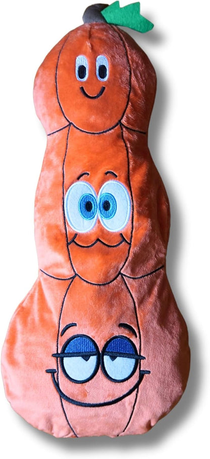 7" Squeaky Plush Toy for Puppies Small Dogs Self Etertainment Washable Soft Made [PET ONLY] (Triple Pumpkin)
