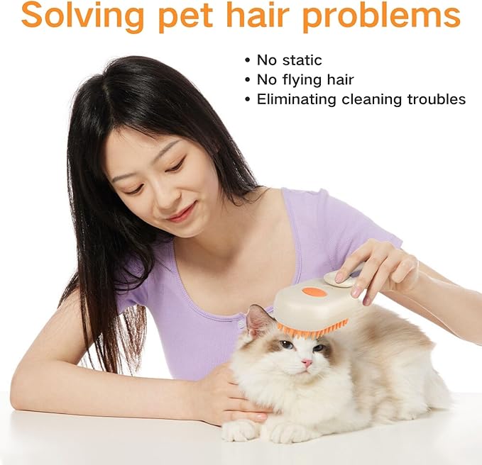 Cat Water Brush for Shedding,Water Comb for Dogs, Water Heat Grooming,3 in 1 Pet Comb for Dog Massaging,Hair Self Cleaning and Removal, for Shedding and Indoor Cats,cat Grooming Supplies