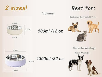 Purple Dog Bowl,32oz,Dog Bowls Stainless Steel,Dog Food Bowls for Medium Dogs,Dishwasher Safe