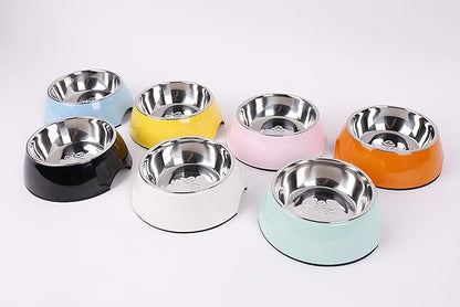 Pet Bowls Stainless Steel Dog Cat Pet Bowl Universal Pet Water and Food Bowls 4 Sizes and 5 Colors Available (L, Green)