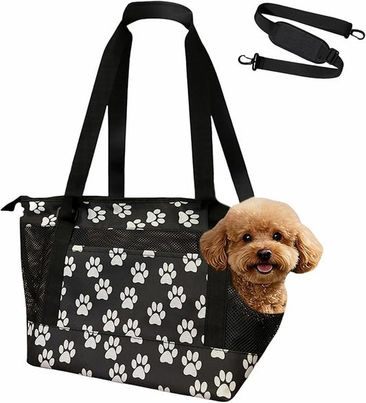 Dog Purse Carrier for Small Dogs with Pocket,Dog Carriers Soft Sided,Pet Carrier Purse for Puppy and Cats Up to16 lbs,Dogs and Puppies Tote Bag Carrier,Collapsible Travel Puppy Carrier