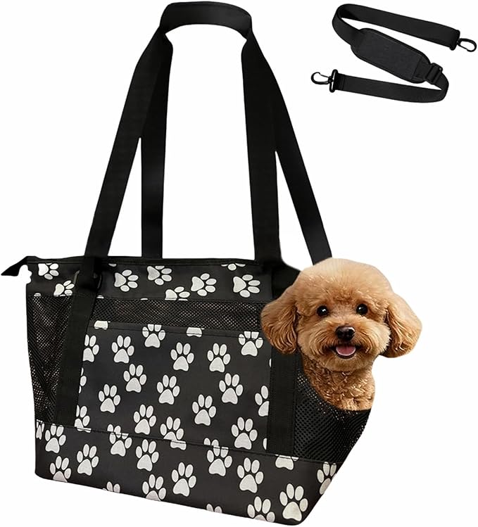 Dog Purse Carrier for Small Dogs with Pocket,Dog Carriers Soft Sided,Pet Carrier Purse for Puppy and Cats Up to16 lbs,Dogs and Puppies Tote Bag Carrier,Collapsible Travel Puppy Carrier