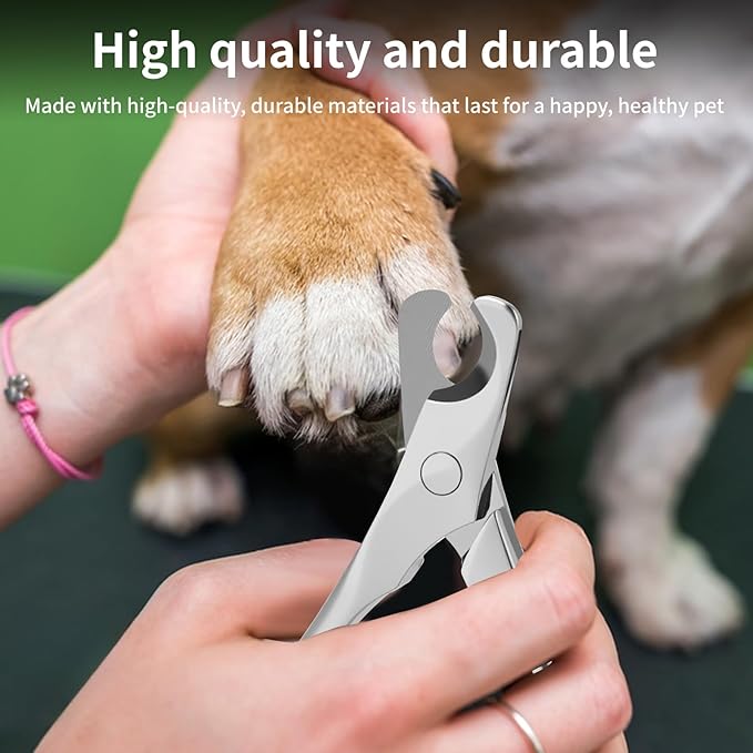 Stainless Steel Dog Nail Clippers & Trimmers - Heavy Duty Pet Nail Clippers for Large, Medium, Small Dogs & Cats