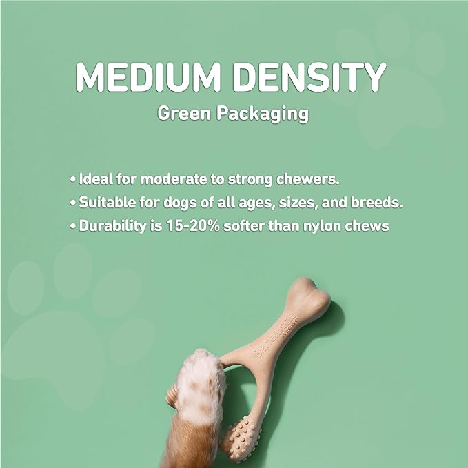 BetterBone - Medium Density - Ideal for Moderate to Strong Chewers - All-Natural, Nylon-Free Dog Chew Toys - Non-Toxic, Promotes Dental Health, Splinter-Resistant, Sustainably Made