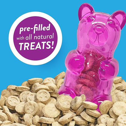 Spunky pup Spunky Bear Interactive Dog Toys with Treats Included - Treat-Holding Puzzle for Boredom & Stimulation - Peanut Butter Flavor - Dishwasher Safe - Assorted Neon Colors- Large