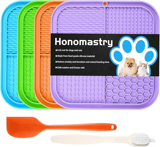 Lick Mat for Dogs, Premium Lick Pad with Suction Cups for Dog Anxiety Relief, Slow Feeder Dog Bowls, Bathing, Grooming and Training.