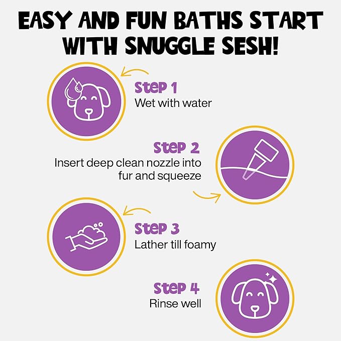 Probiotic Dog Shampoo & Conditioner for Smelly Dogs, Snuggle Sesh Lavender Dog Shampoo for Itchy Skin Relief, Hypoallergenic Pet Shampoo for Conditioner, Moisturizing & Itching.
