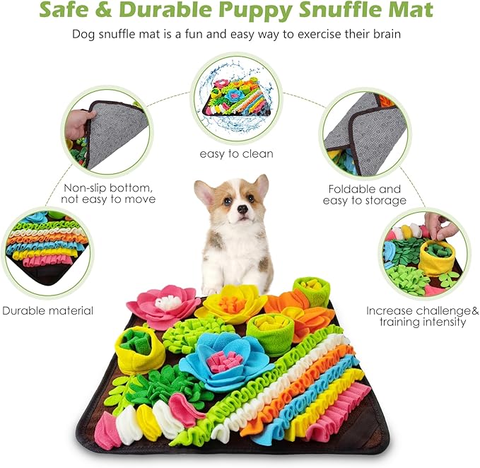 KeeKit Snuffle Mat for Dogs, Interactive Slow Feeding Mat for Small & Medium Breeds, Encourages Natural Foraging Skills, Mental Stimulation, Foraging Mat for Dogs Cats Rabbits