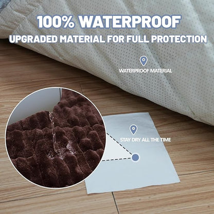 Waterproof Backseat Pet Bed Mat,Soft Plush Pet Seat Cover, Thickened Backseat Dog Bed Mat, Washable & Non-Slip Travel Pet Mat for Small Medium Dogs, Fits Car, Truck & SUV