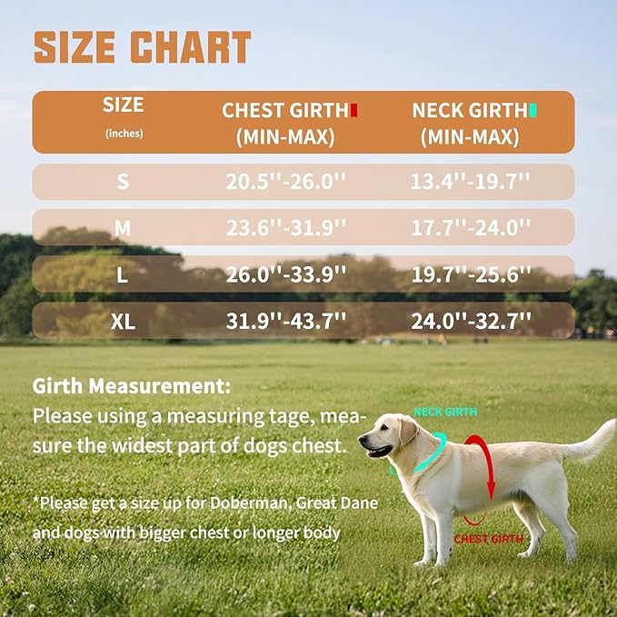 AUROTH Dog Harness and Leash Set, Soft Padded Service Dog Vest with 5.25FT Dog Leash, No Choke, Easy On Pet Vest, Adjustable Reflective No Pull Dog Harness for Large Dogs, Easy Walking and Training