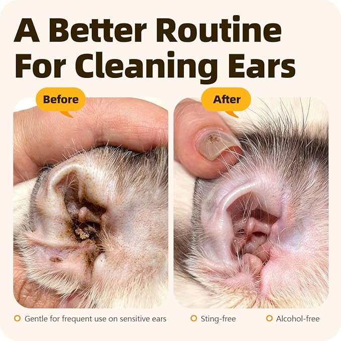 Ear Drops for Ear Infection Treatment, Ear Mites Treatment, Dog Yeast Soothing Cleansing, Ear Wax Removal, Itchy Ear Relief for Dogs and Cats | 20 ml 0.67 FL OZ