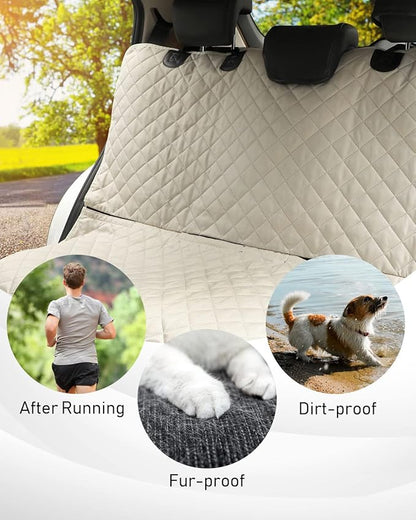 PETICON Waterproof Scratchproof Pet Bench Seat Covers for Cars, SUVs, Nonslip Durable Back Seat Cover for Dogs, Washable Backseat Protection