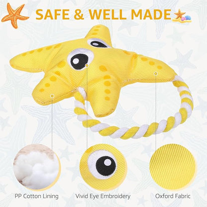 SCENEREAL Dog Toy for Small Medium Dogs- Floating Dog Toys Squeaky Toys for Water Pool Fetch, Halloween Starfish Shape Interactive Pet Chew Toy Outdoor Interactive Play