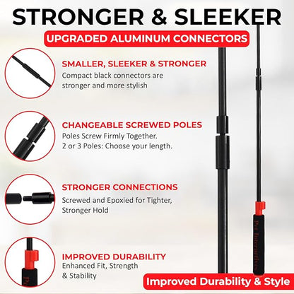 PET Wrangler 2.0 - Upgraded Flirt Pole for Dogs, Interactive Dog Toy with Reinforced 50" Pole &10ft Cord, Creates Extended Play Area, 3 Changeable Lures for Training, Exercise, & Enrichment