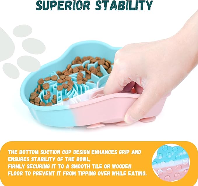 WUGO Silicone Slow Lick Mat Silicone Slow Feeder Dog Bowls for Dogs and Cats with Suction Cups Dog Puppy Lick Mat Pat Dog Toys to Keep Them Busy