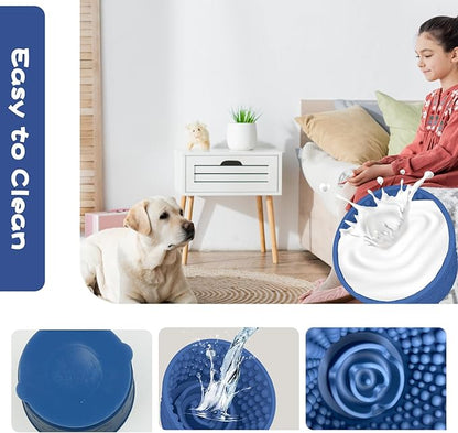 Dog Lick Bowls,Slow Feeding Dog Bowl,Non-Slip Dogs Treat Bowl,Puppy Slow Feeder for Relieving Concentration,Lick Bowls for Pet(L)