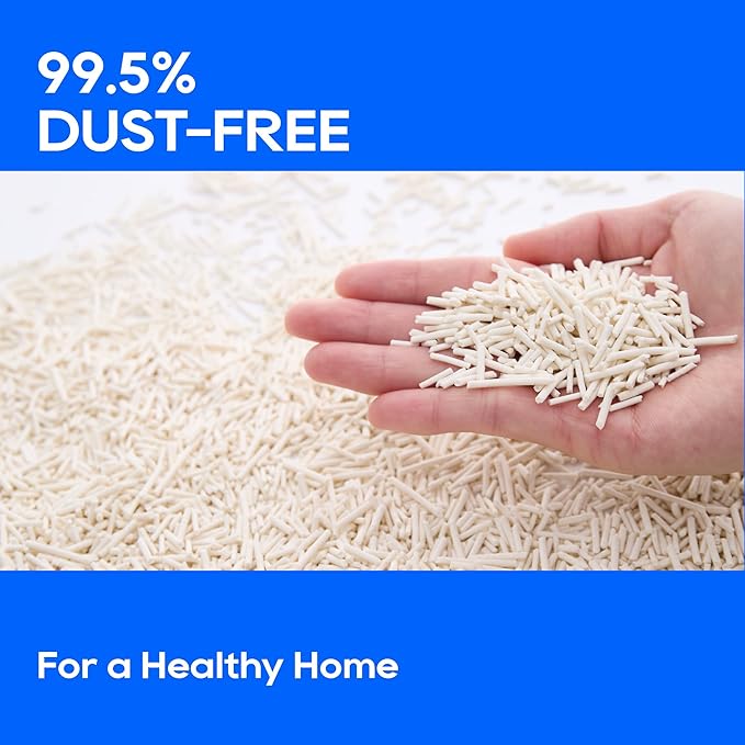 HoneyCare Tofu Cat Litter I 100% Plant-Based Pellets I Flushable & Sustainable I Low-Dust Quick Clumping Superior Odor Control, 24-lbs Value Pack (6 lbs x 4)