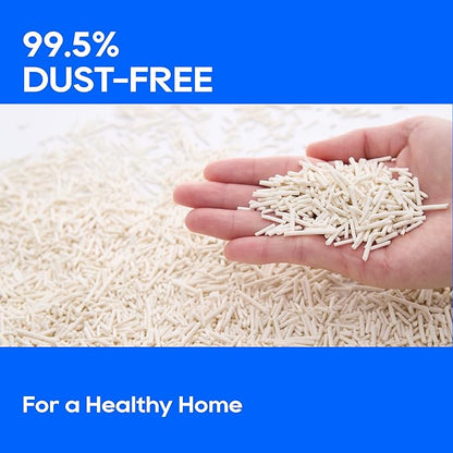 HoneyCare Tofu Cat Litter I 100% Plant-Based Pellets I Flushable & Sustainable I Low-Dust Quick Clumping Superior Odor Control, 24-lbs Value Pack (6 lbs x 4)
