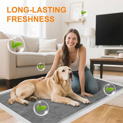 Charcoal Puppy Pads 55"×31", Ultra-Large Carbon Pee Pads for Dogs 40 Count, Odor-Control Dog Pee Pads, 6-Layer Dog Training Pads, Ultra-Absorbent & Quick-Dry Black Puppy Pads