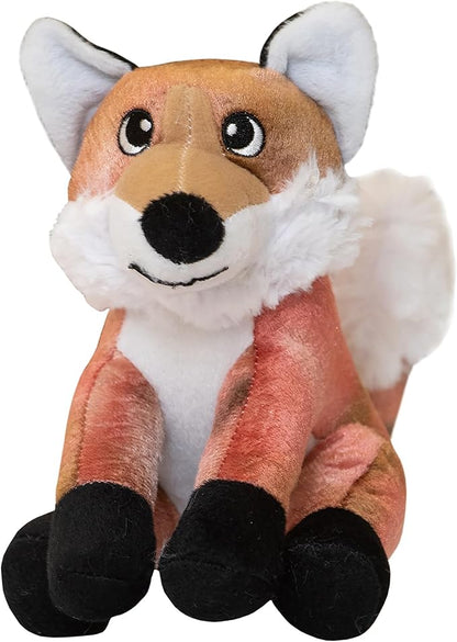 Snugarooz Fitz The Fox Dog Toy with Repair Patch – Soft & Durable Plush - Crinkle & Squeaker – Perfect for Small to Medium Dogs - Fun Play & Cuddles