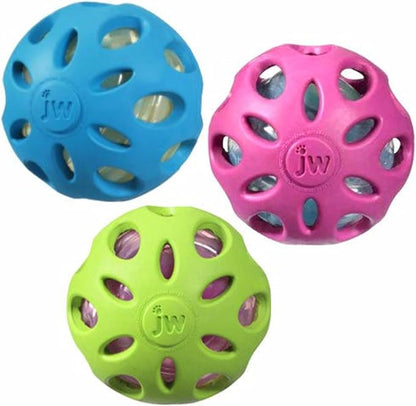 JW Pet Crackle Heads Ball Dog Toy [Set of 3] Size: Medium (8" H x 3" W x 3" L), Color: Green