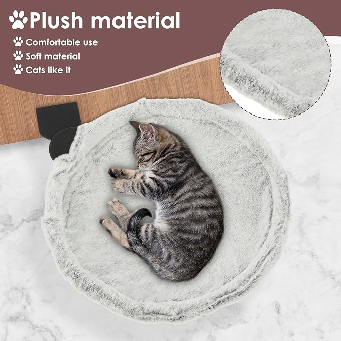 Cat Desk Bed - Cat Hammock for Desk, Soft Fabric, Adjustable Cats Shelf Beds, Easy Installation, Washable Pet Mat, Supports up to 44lbs, Table Clamp Pet Bed Cats Furniture for Kitten
