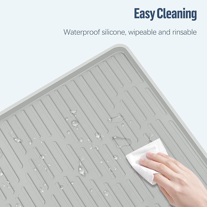 Pee Pad Holder for Dogs, 24" x 17" Silicone Pee Tray Mat High Edge, Leak-Proof, No Spill Pet Pad Holder for Puppy, Cat, Rabbit, Training Pads for Floor Protection, No Pee Pads