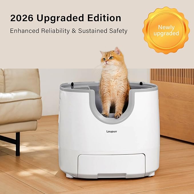 L1 Open-Top Automatic Cat Litter Box Self-Cleaning, Easy Maintenance with Multi Safety Sensors, Large Capacity, Includes Trash Bags (2026 Upgraded Model)