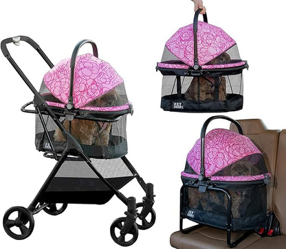 Pet Gear, A Vermont Family Owned Company Since 1936, 3-in-1 Travel System, View 360 Stroller Converts to Carrier and Booster Seat with Easy Click N Go Technology, for Small Dogs & Cats, 4 Colors