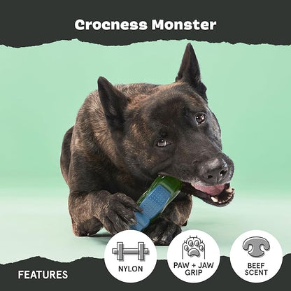 Barkbox Crocness Monster Dog Toy for Medium Dogs – Beef-Scented, Perfect for Tough Chewers to Grab, Grip, and Chew for Endless Fun