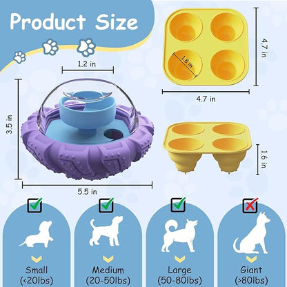 Interactive Dog Toy, Puzzle Toy with Adjustable Treat Dispensing & DIY Frozen Treats, Dog Enrichment Toys to Keep Them Busy and Mental Stimulation