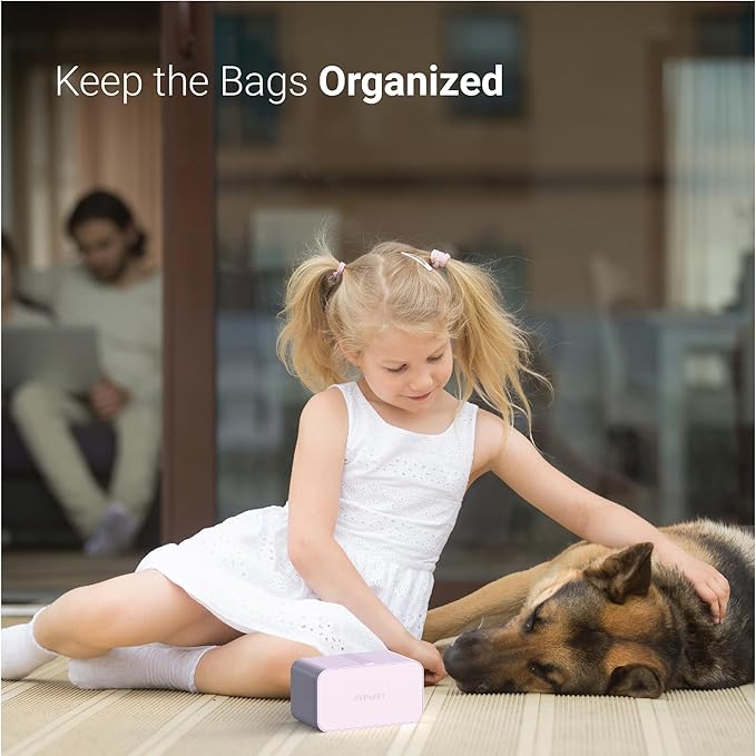 SVD.PET Dog Poop Bag Dispenser, Wall Mount Waste Bag Dispenser, Holds 8 Rolls of Waste Bags, Indoor/Outdoor Wall mount or Place on the Table (Pink, Dispenser only)