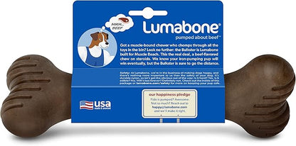 Lumabone Bulkster Durable Chew Toy for Aggressive Chewers, Real Beef, Made in USA, Giant