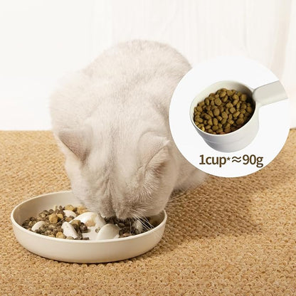 Slow Feeder Bowl for Cats and Small Dogs,Cilkus Fish Pool Design, Fun Interactive Bloat Stop Puzzle Feeder Bowl Healthy Eating Diet Made of Melamine Food Grade Material (White(Melamine))