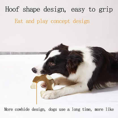 Dog Bones Chew Toys for Aggressive Chewers, 2 Pack Real Beef Flavor,Indestructible Dog Teething Chew Toys for Large/Medium/Small Breed,Tough Toy with Durable Nylon