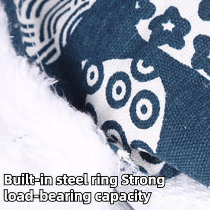 Warm Cat Hammock Lounge Hanging Bed for Cage Kennel Chair with Metal Frame, Adjustable Straps, Reversible Cat Bed, Machine Washable, Suitable for All Seasons (Blue,Large)