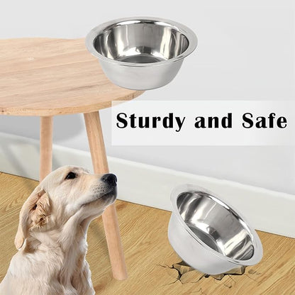 4 Pack Stainless Steel Dog Bowls, 8 Inch Basic Metal Dog Bowls Food and Water Dish for Small Large Dogs, Puppy