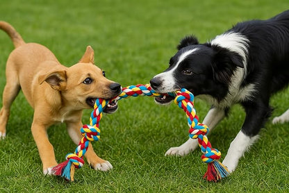 Dog Rope Tug Toy – Durable Cotton Tug of War Rope for Dogs – Chew-Resistant, Safe, Interactive Play Toy – Medium/Large Dogs