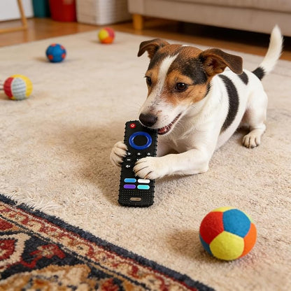 Puppy Toys for Teething, Remote Control Teether for Small Dogs,Puppy Teething Toy for Boredom & Stimulation,BPA-Free(2PCS-Black)