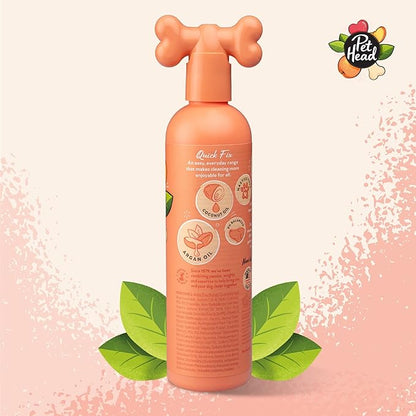 Pet Head Quick Fix 2 in 1 Dog Shampoo and Conditioner | Peach Scent | Dog Shampoo for Smelly Dogs | Nourishes and Softens Coat & Skin | Vegan | Gentle Formula for Puppies | Made in USA | 16fl oz.