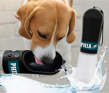 Pets First Dog Water Bottle. NFL Philadelphia Eagles PET Water Bottle. Best Cat Water Bottle. Water Fountain Dispenser for Dogs & Cats., Black, 13.5oz (PHL-3344)