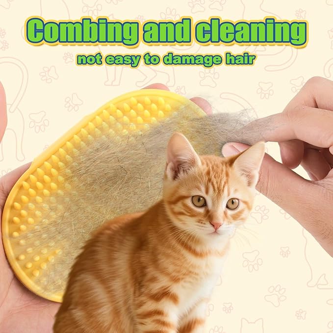 4pcs Cat Self Groomer Brush, Silicone Cat Face Scratcher Wall Corner Brush Adjustable Pet Hair Massage Grooming Combs for 2.09-2.76in Cylinder & Climbing Frames & Table Legs Interactive Indoor Toy