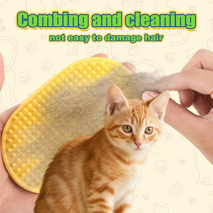 4pcs Cat Self Groomer Brush, Silicone Cat Face Scratcher Wall Corner Brush Adjustable Pet Hair Massage Grooming Combs for 2.09-2.76in Cylinder & Climbing Frames & Table Legs Interactive Indoor Toy