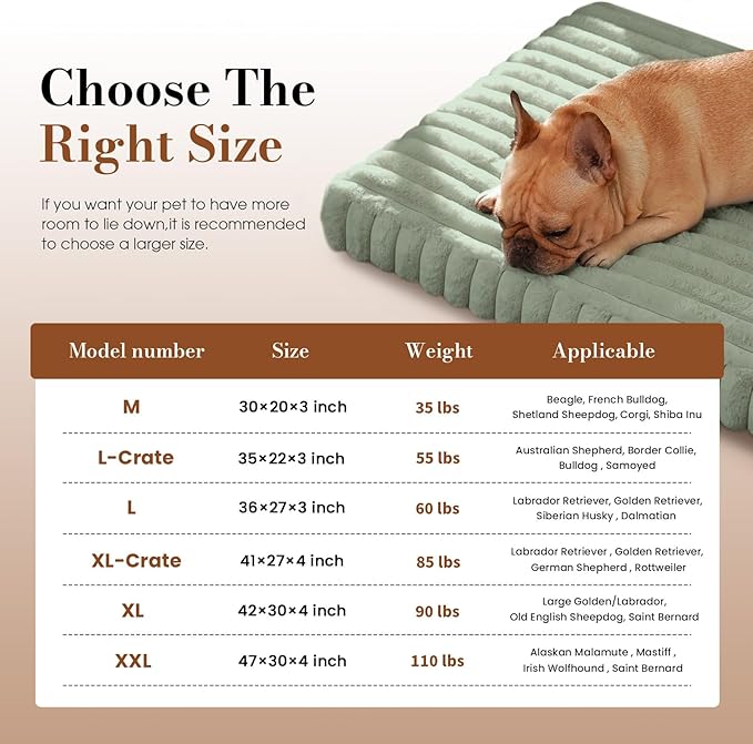 Dog Beds for Extra Large Sized Dog, Orthopedic Pet Bed with Waterproof Lining, Soft Short Plush Surface & Egg Crate Foam, Machine Washable Pet Mat with Removable Cover & Anti Slip Bottom