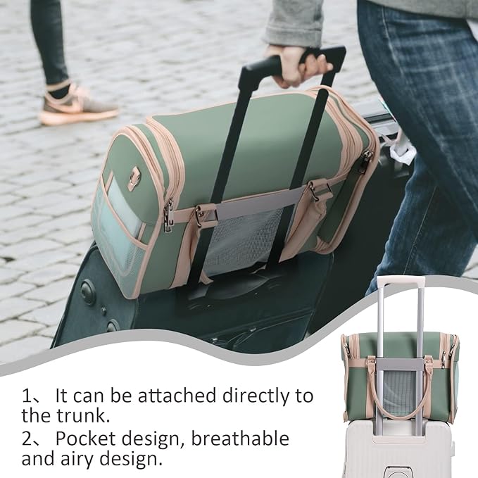 Pet Carrier Backpack, Airline Approved TSA, Waterproof PU Foldable, 360° Ventilated, Light‑Blocking, Washable Travel Bag for Cats & Small Dogs
