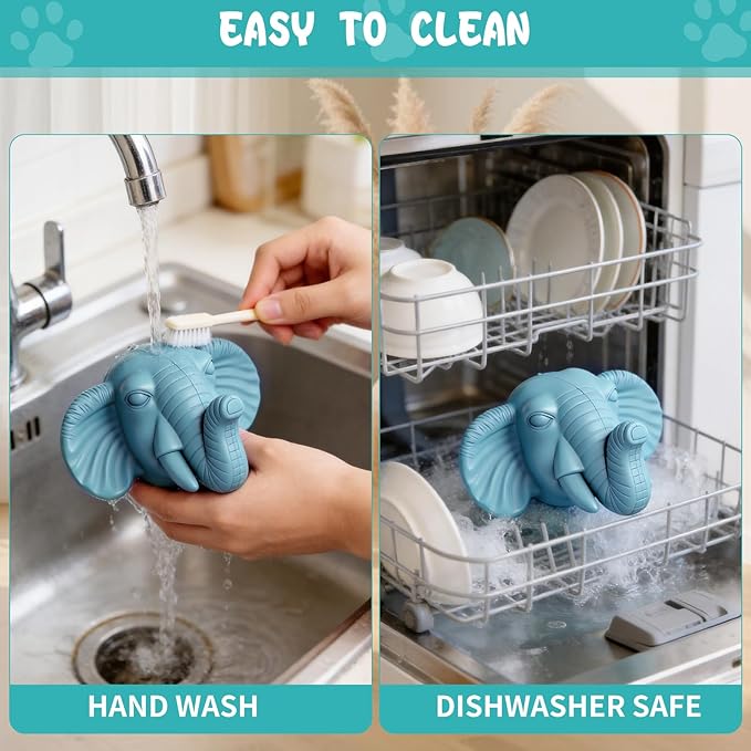 Tough Dog Toys for Aggressive Chewers | Natural Rubber Treat Dispensing Chew Toys for Medium Large Dogs, Interactive Slow Feeder Puzzle Toy for Boredom Relief & Teeth Cleaning, Dishwasher Safe