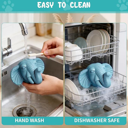 Tough Dog Toys for Aggressive Chewers | Natural Rubber Treat Dispensing Chew Toys for Medium Large Dogs, Interactive Slow Feeder Puzzle Toy for Boredom Relief & Teeth Cleaning, Dishwasher Safe