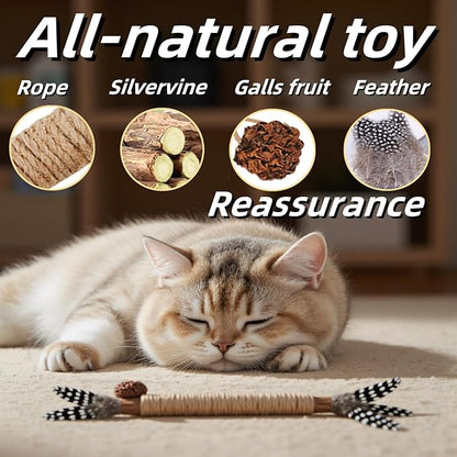Cat Toys 12PCS Catnip Toy for Indoor Kitten Toys Cat Chew Stick for Dental Cleaning Teeth Cat Silvervine Matatabi Rope Treat Kitty Feather Snack for for Kick Molar Scratch Self Play